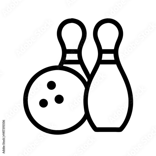 Icon of a bowling ball and pins representing the sport