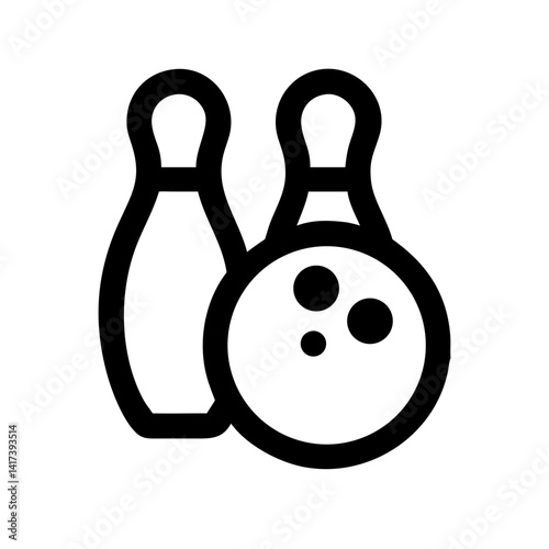 Icon of a bowling ball and pins representing the sport
