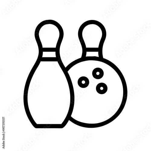 Icon of a bowling ball and pins representing the sport