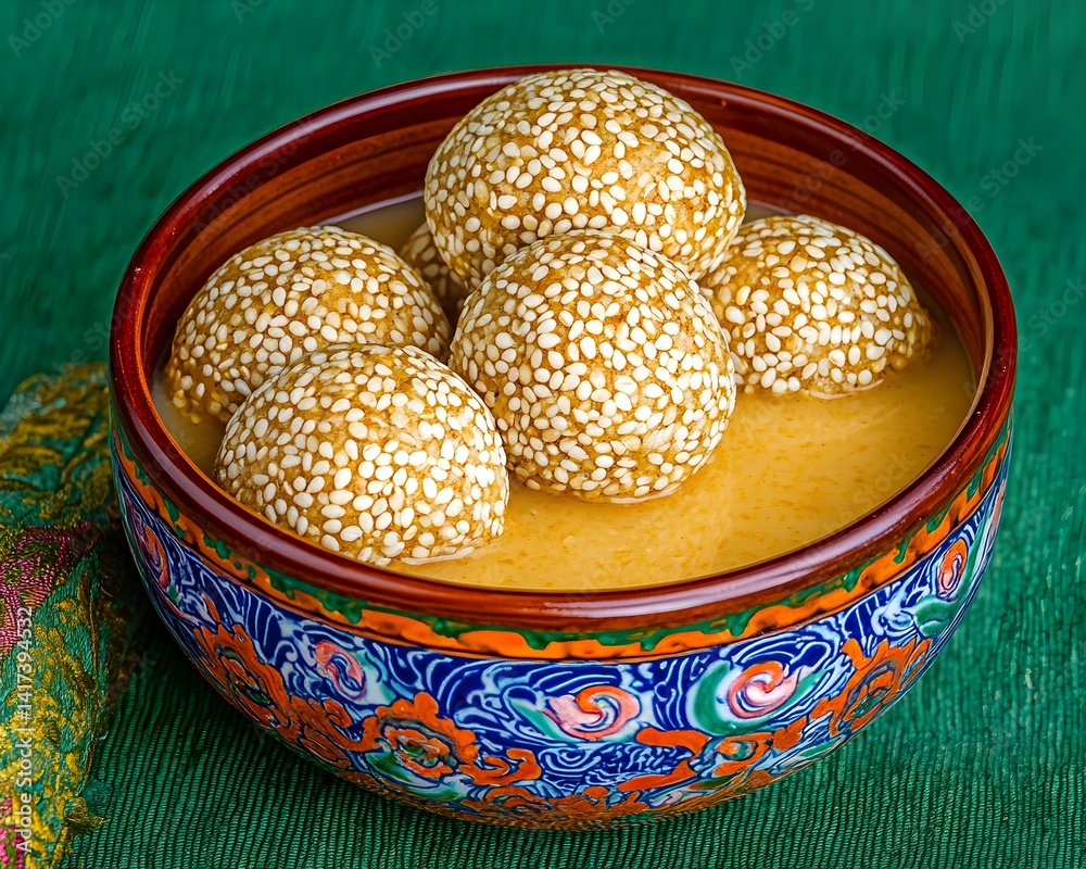 Traditional Tibetan tsampa barley balls presented alongside yak butter, showcasing authentic Himalayan cuisine with rustic textures and cultural significance.