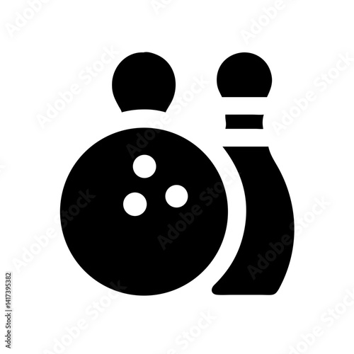 Icon of a bowling ball and pins representing the sport