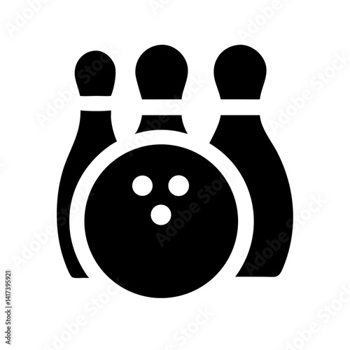 Icon of a bowling ball and pins representing the sport