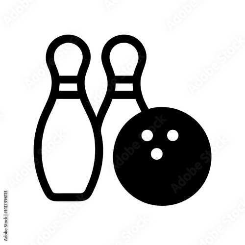Icon of a bowling ball and pins representing the sport