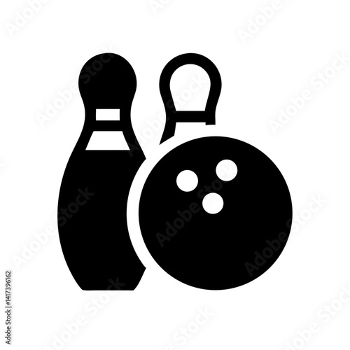 Icon of a bowling ball and pins representing the sport