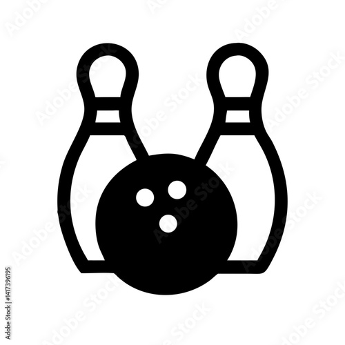 Icon of a bowling ball and pins representing the sport