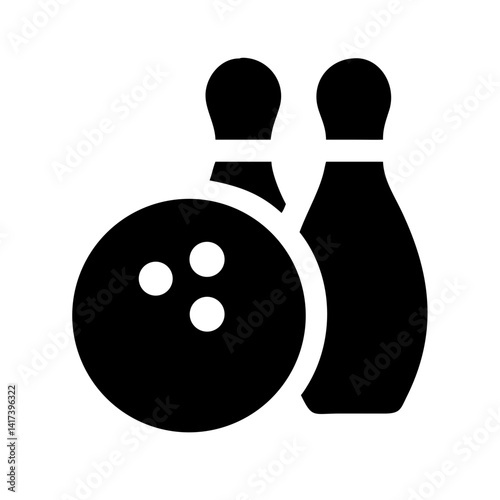 Icon of a bowling ball and pins representing the sport