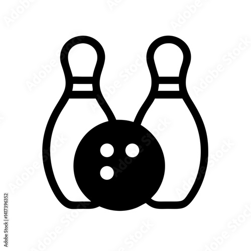 Icon of a bowling ball and pins representing the sport