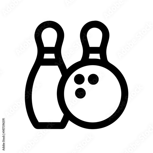 Icon of a bowling ball and pins representing the sport