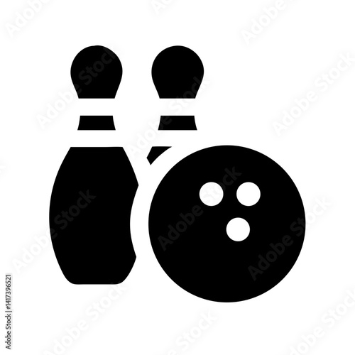 Icon of a bowling ball and pins representing the sport