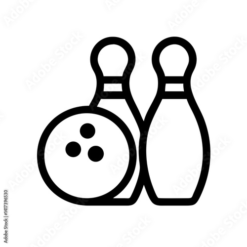 Icon of a bowling ball and pins representing the sport