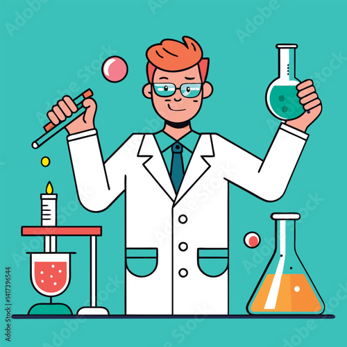 A scientist conducts a lab experiment.