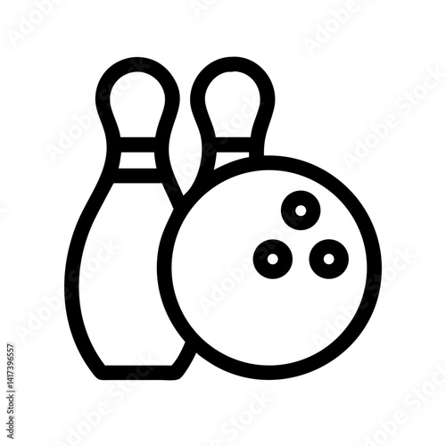 Icon of a bowling ball and pins representing the sport