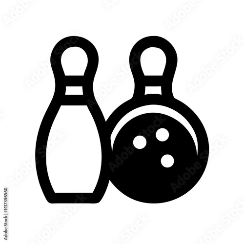 Icon of a bowling ball and pins representing the sport