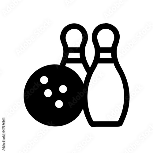 Icon of a bowling ball and pins representing the sport