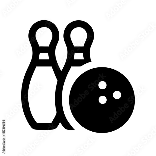 Icon of a bowling ball and pins representing the sport