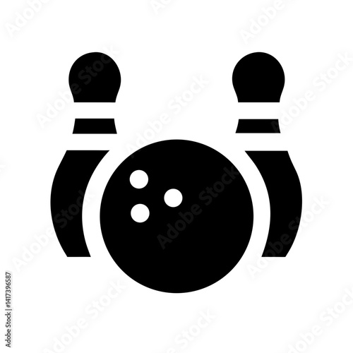 Icon of a bowling ball and pins representing the sport