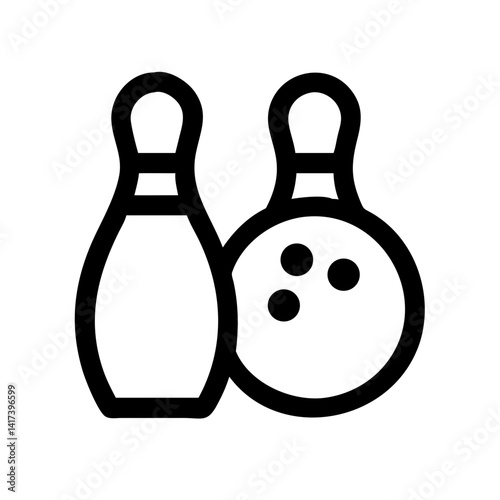 Icon of a bowling ball and pins representing the sport