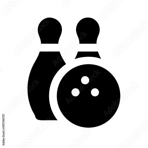 Icon of a bowling ball and pins representing the sport