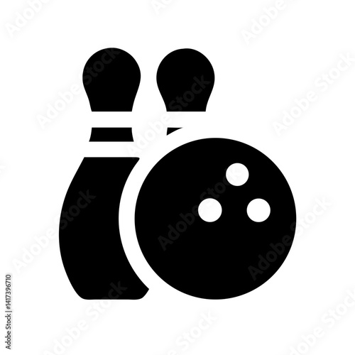 Icon of a bowling ball and pins representing the sport