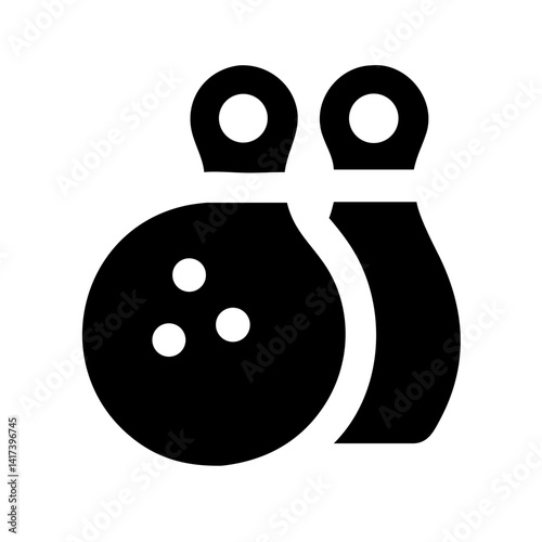 Icon of a bowling ball and pins representing the sport