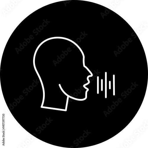 Speech Vector Line Black Circle Icon Design