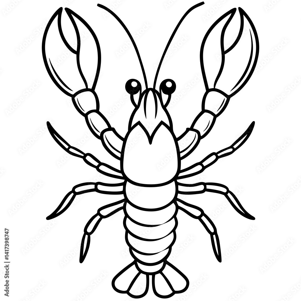 Obraz premium Stylized Lobster Outline Vector