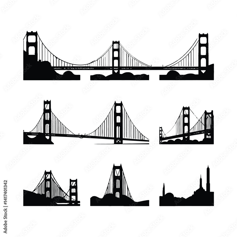 Fototapeta premium golden gate bridge silhouette 