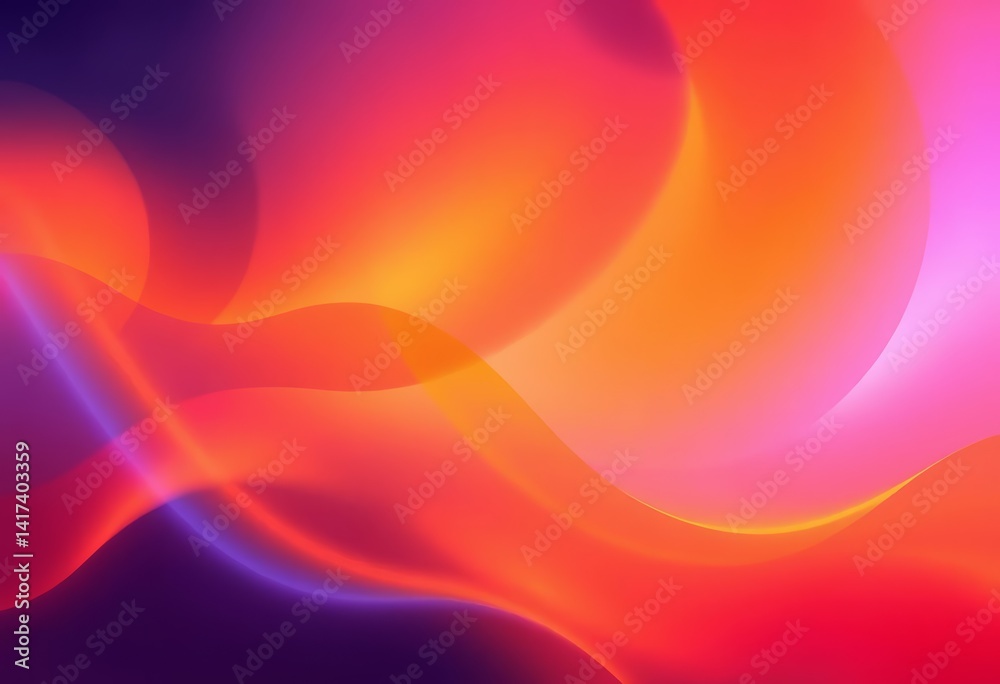 Obraz premium Abstract warm gradient wavy background, flowing texture, vibrant hues, background, flow