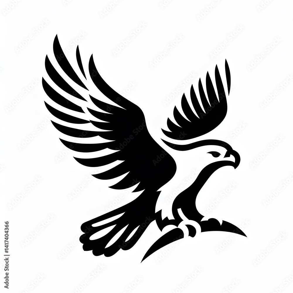 Obraz premium 흰 배경, 독수리, 픽토그램 아트, jpeg (white background, eagle, pictogram art, jpeg)