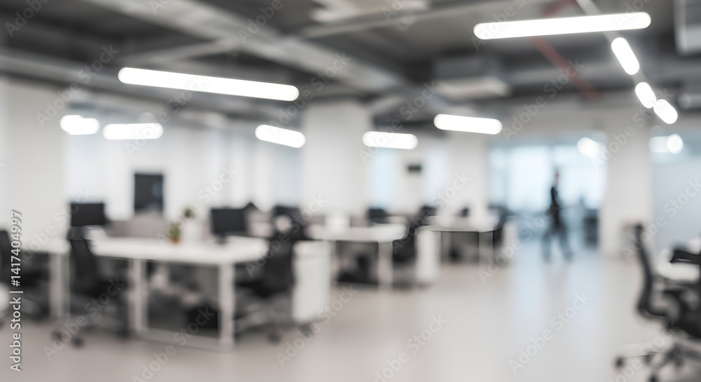 Fototapeta premium Abstract Blurred Office Space Modern Workspace Design and Architecture