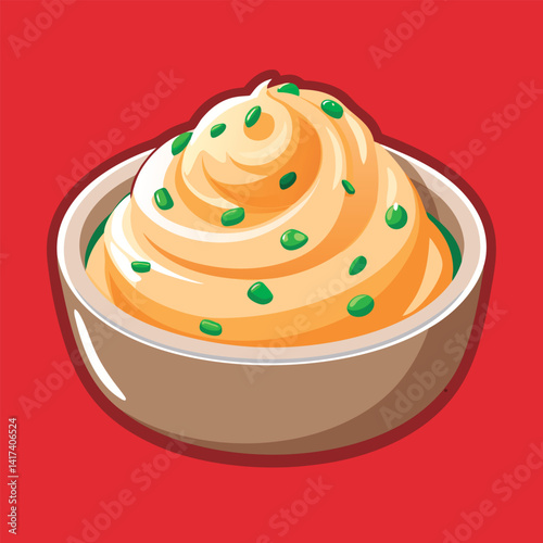 Creamy mashed potatoes topped with fresh chives.