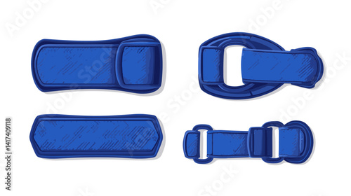 Blue Buckles and Straps Illustration