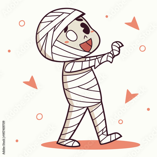 Vector illustration of Cartoon mummy standing
