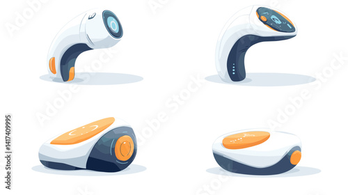 Futuristic Handheld Device in Pixel Art Style