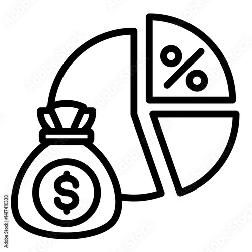 Profit Margin  Icon Element For Design	