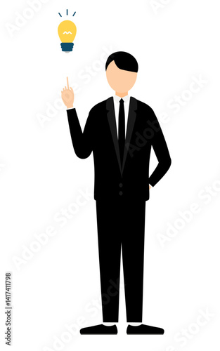Simple illustration of a man in mourning inspiring ideas