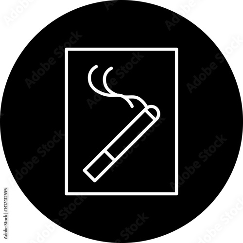 Nicotine Patch Vector Line Black Circle Icon Design