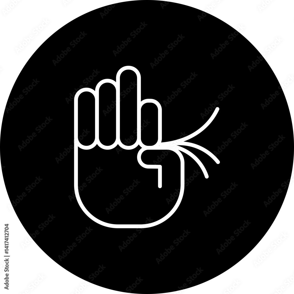 Obraz premium Trichotillomania Vector Line Black Circle Icon Design