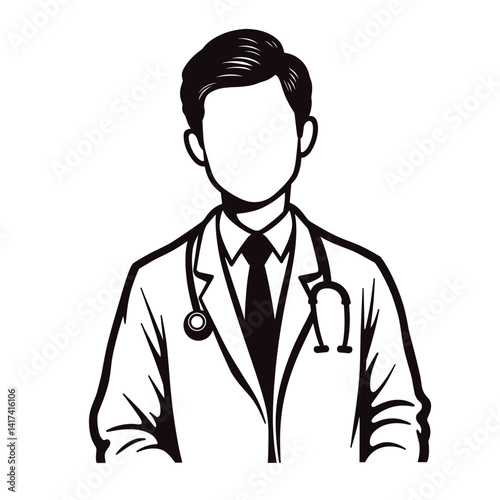 Doctor in a lab coat standing confidently