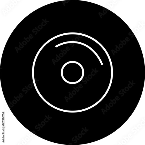 CD Vector Line Black Circle Icon Design