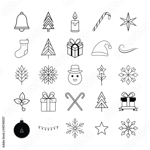 christmas icons set