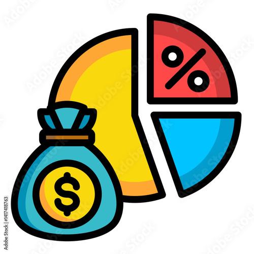 Profit Margin  Icon Element For Design	