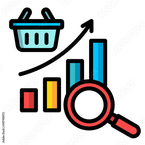 Market Demand Analysis  Icon Element For Design	