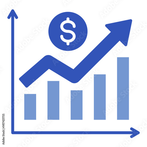 Sales Trend  Icon Element For Design	