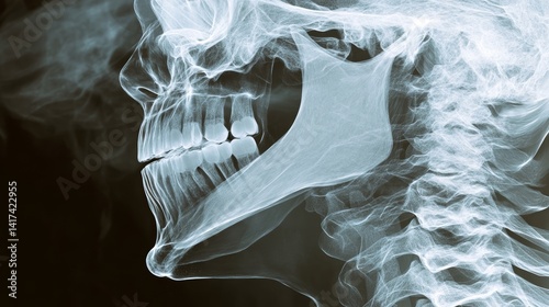 A fluoroscopy image capturing a live motion of the swallowing process