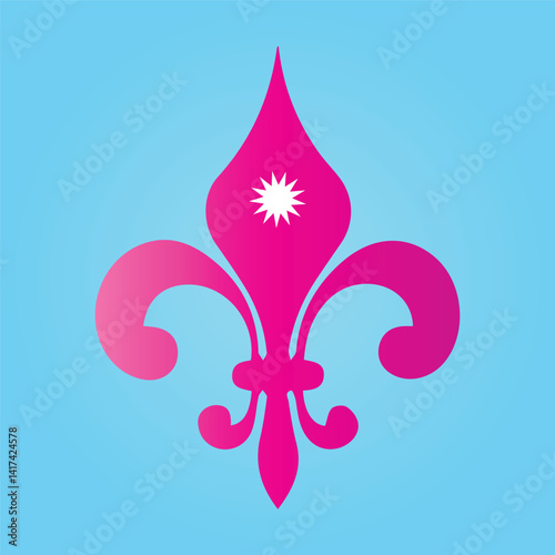 Fleur de Lis Heraldic Icon Vector Logo Template Illustration Design Vecto