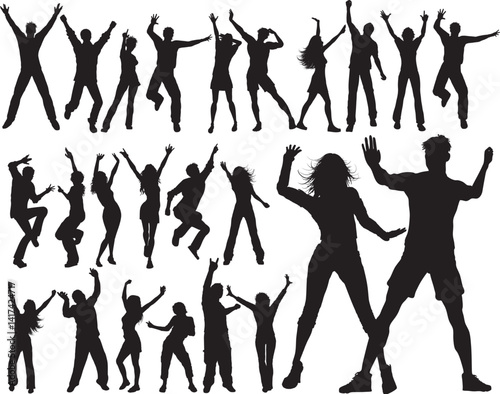 silhouettes of dancing girls