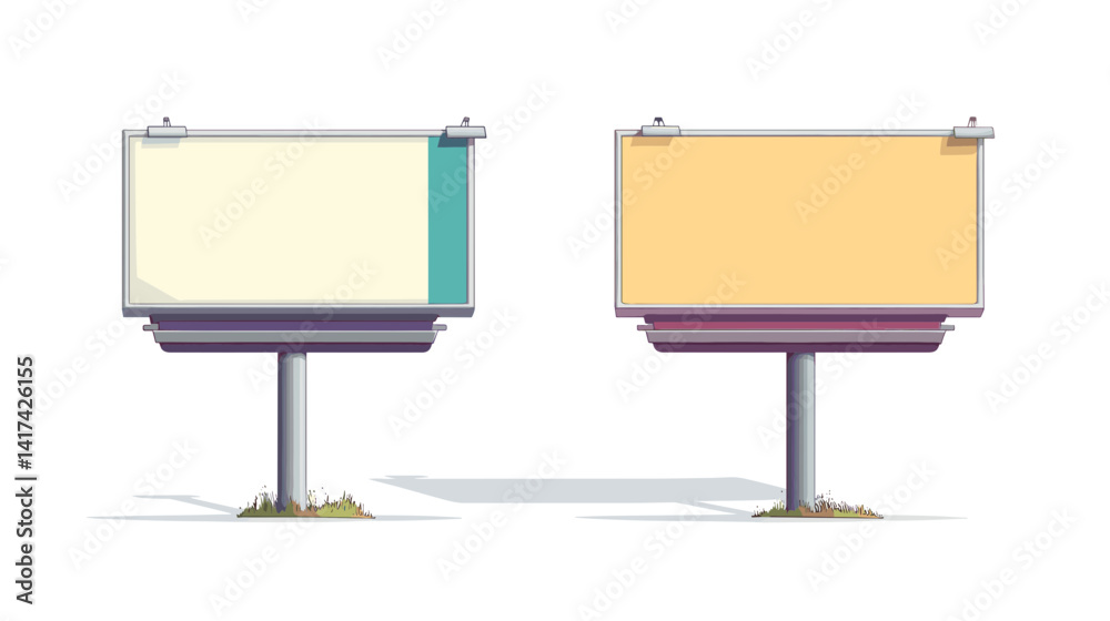 Obraz premium Two Blank Billboards Pixel Art Mockup
