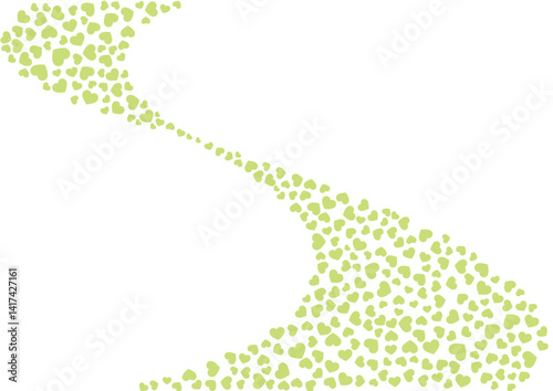 ハート柄の背景 黄緑系の単色 ハート