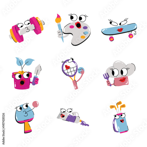 Set Of Hobby Sticker 3